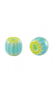 Millefiori bead 6x7mm - Turquoise